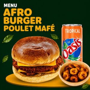 Menu Afro Burger Poulet Mafé