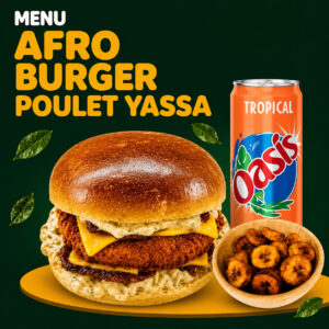 Menu Afro Burger Poulet Yassa